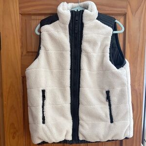 Rachel Zoe reversible Black leather and Shearling Vest